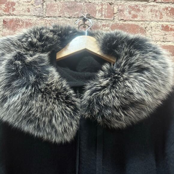 RARE Naadam Black Cashmere Faux Fur Hooded‎ Sweater Size XL - Picture 3 of 8